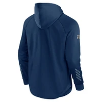 Men's Fanatics Deep Sea Blue Seattle Kraken Authentic Pro Locker Room Raglan Pullover Hoodie