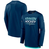 Men's Fanatics  Deep Sea Blue Seattle Kraken Authentic Pro Long Sleeve T-Shirt