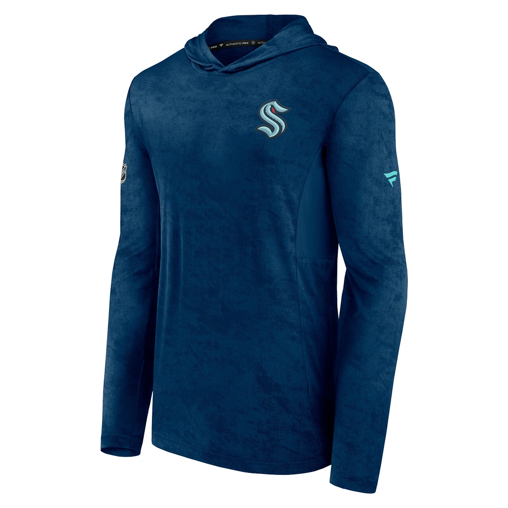 Fanatics Deep Sea Blue Seattle Kraken Authentic Pro pour hommes - Sweat à capuche