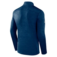 Haut à pull quart de zip Seattle Kraken Authentic Pro Fanatics Deep Sea Blue pour hommes