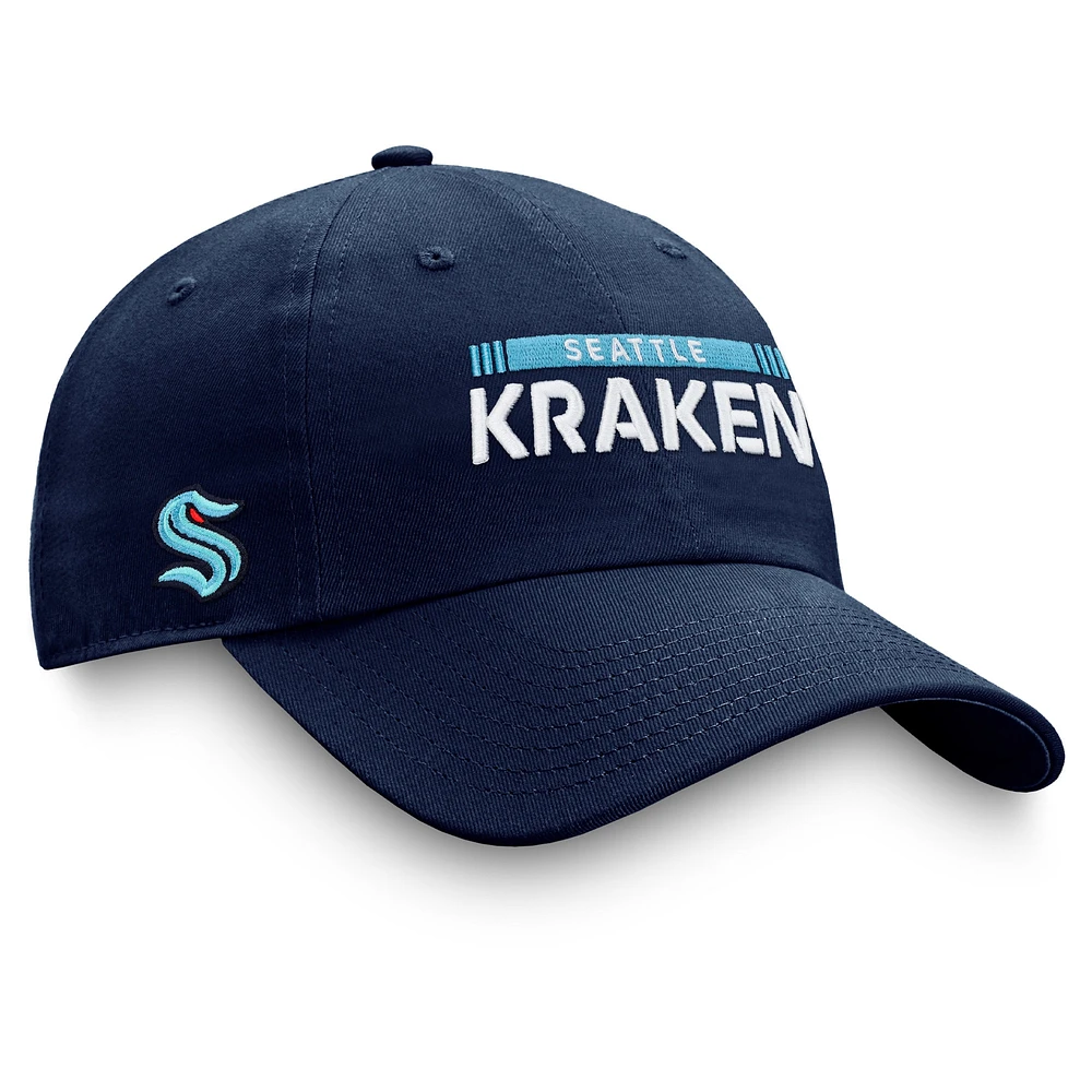 Men's Fanatics Deep Sea Blue Seattle Kraken Authentic Pro Rink Adjustable Hat