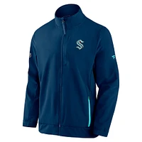 Men's Fanatics Deep Sea Blue Seattle Kraken Authentic Pro Rink Coaches Full-Zip Jacket