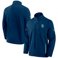 Veste entièrement zippée Fanatics Deep Sea Seattle Kraken Authentic Pro Rink Coaches pour hommes