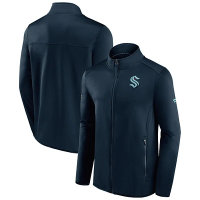 Men's Fanatics Deep Sea Blue Seattle Kraken Authentic Pro Rink Fleece Full-Zip Jacket