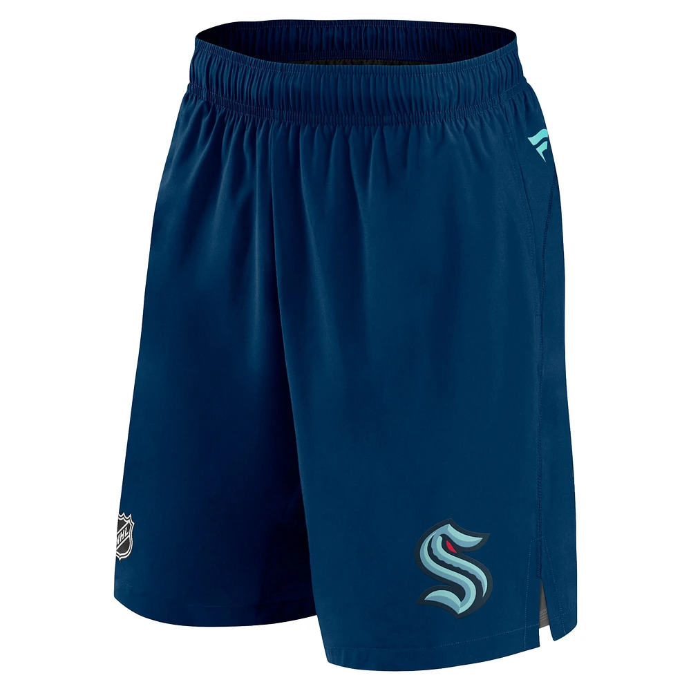 Short de patinoire authentique Pro Seattle Kraken Fanatics Deep Sea bleu pour hommes