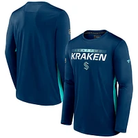 Fanatics Deep Sea Blue Seattle Kraken Authentic Pro Tech pour hommes - T-shirt à manches longues