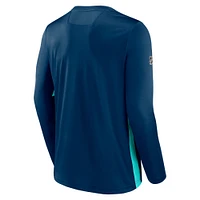 Men's Fanatics Deep Sea Blue Seattle Kraken Authentic Pro Tech - Long Sleeve T-Shirt