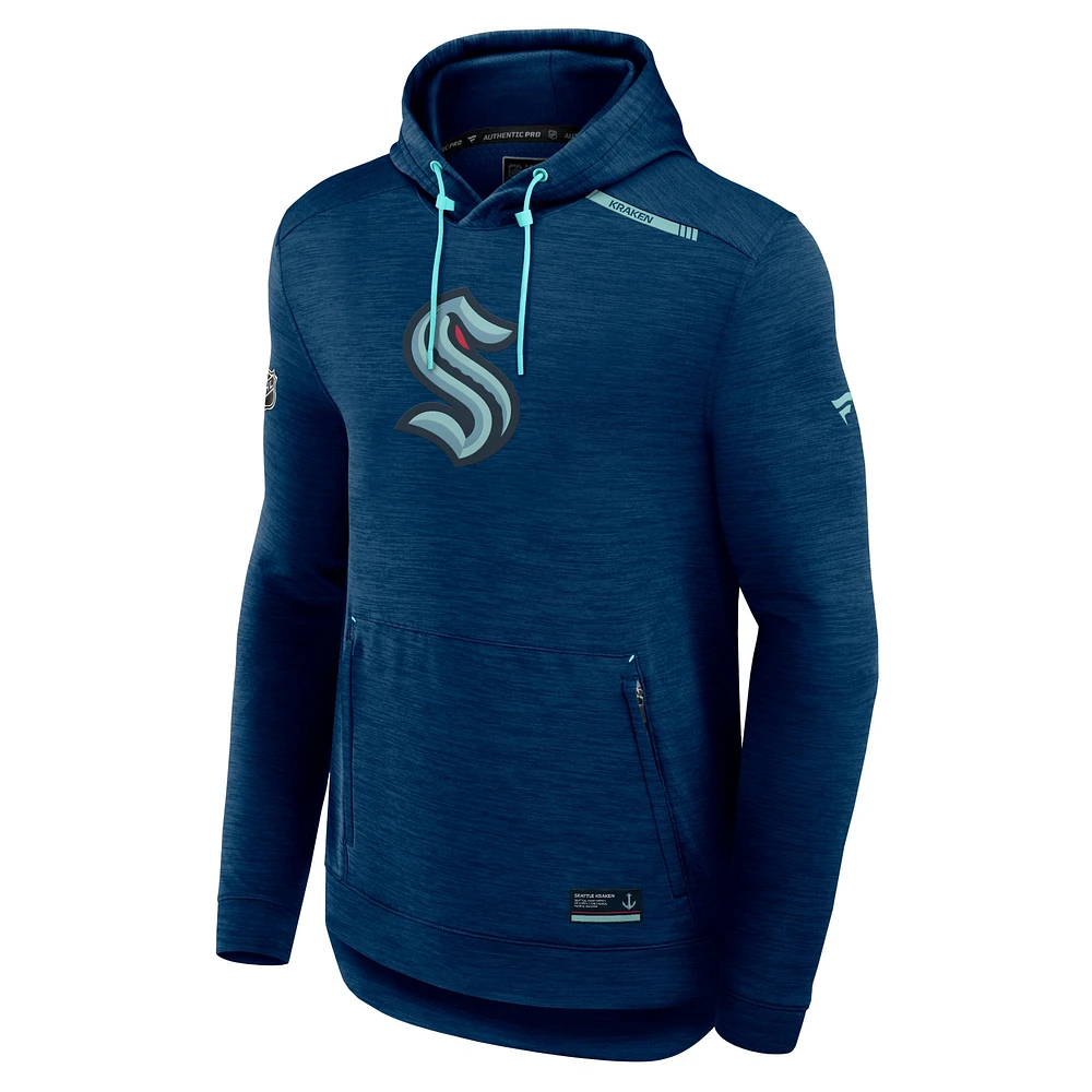 Men's Fanatics Deep Sea Blue Seattle Kraken Authentic Pro Tech Pullover Hoodie