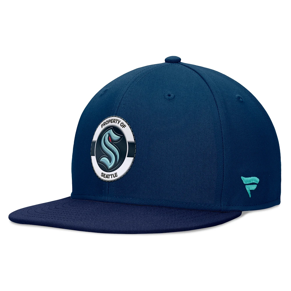 Men's Fanatics Deep Sea Blue Seattle Kraken Authentic Pro Training Camp Snapback Hat