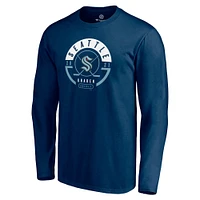 T-shirt à manches longues pour homme Fanatics Deep Sea Blue Seattle Kraken Block Party
