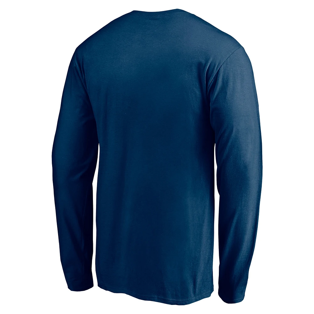 T-shirt à manches longues pour homme Fanatics Deep Sea Blue Seattle Kraken Block Party