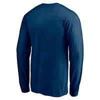 T-shirt à manches longues pour homme Fanatics Deep Sea Blue Seattle Kraken Block Party