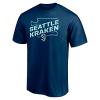 T-shirt bleu marine pour homme Fanatics Seattle Kraken Block Party Push Ahead