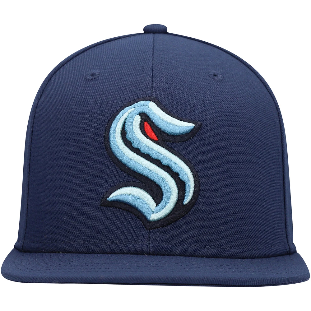 Men's Fanatics Deep Sea Blue Seattle Kraken Core Primary Logo Snapback Hat