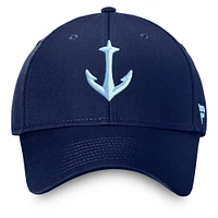 Casquette réglable avec logo secondaire Seattle Kraken Core Fanatics Deep Sea Blue pour hommes