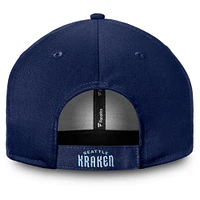 Casquette réglable avec logo secondaire Seattle Kraken Core Fanatics Deep Sea Blue pour hommes