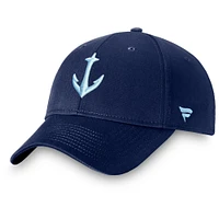 Casquette réglable avec logo secondaire Seattle Kraken Core Fanatics Deep Sea Blue pour hommes