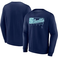 Men's Fanatics Deep Sea Blue Seattle Kraken Focus Fleece Pullover Sweatshirt