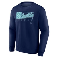 Men's Fanatics Deep Sea Blue Seattle Kraken Focus Fleece Pullover Sweatshirt