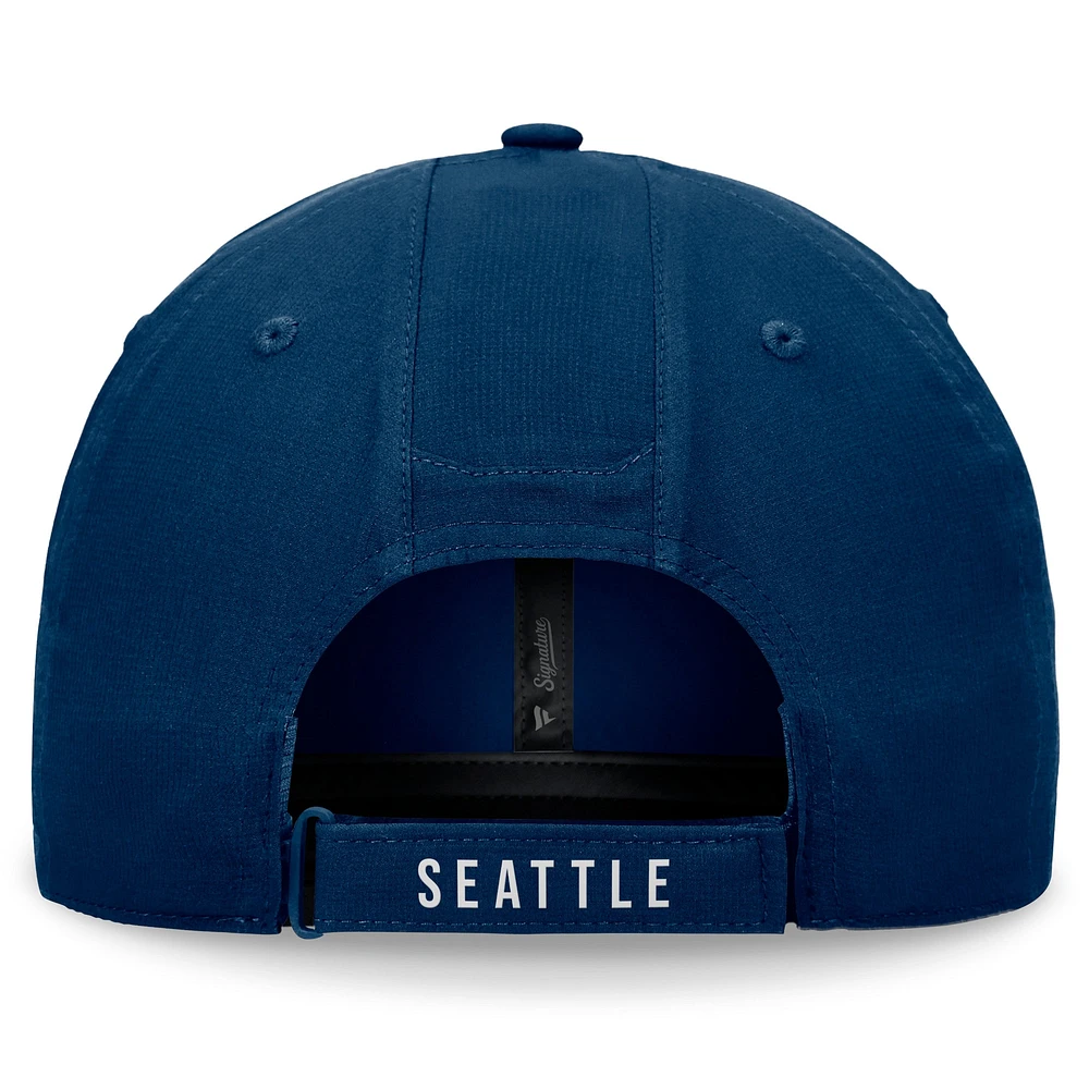 Casquette réglable Ripstop Seattle Kraken Front Office Fanatics Deep Sea bleu pour hommes