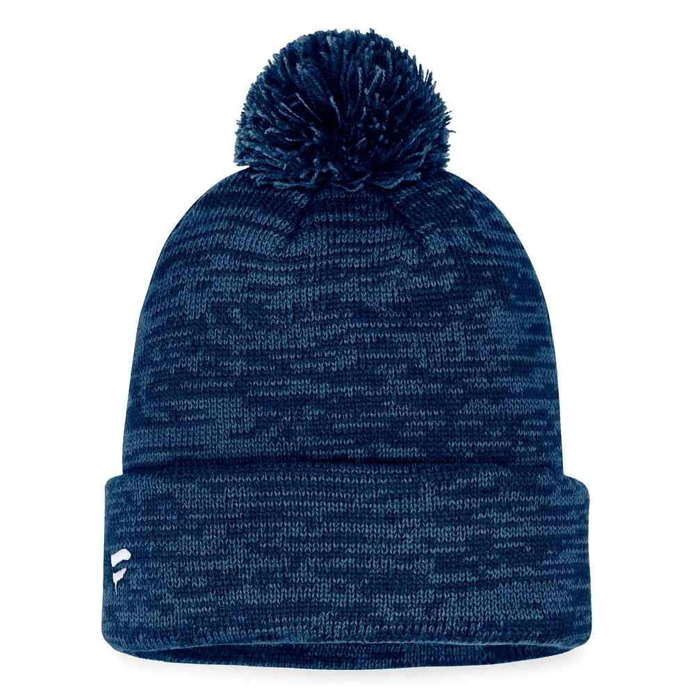 Men's Fanatics Deep Sea Blue Seattle Kraken Fundamental Cuffed Knit Hat with Pom