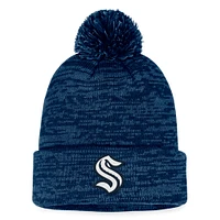 Men's Fanatics Deep Sea Blue Seattle Kraken Fundamental Cuffed Knit Hat with Pom