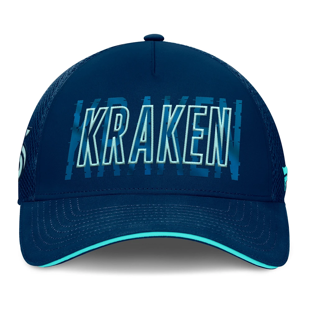 Men's Fanatics Deep Sea Blue Seattle Kraken Fundamental Flex Hat