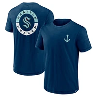 T-shirt bleu marine pour homme Fanatics Seattle Kraken High Stick