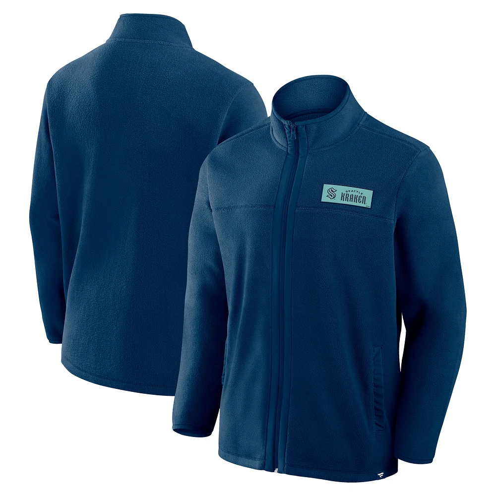 Men's Fanatics Deep Sea Blue Seattle Kraken Home Ice Fleece Full-Zip Jacket