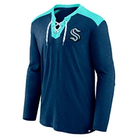 T-shirt à manches longues exclusif emblématique bleu marine pour homme Fanatics Seattle Kraken