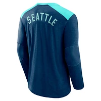 T-shirt à manches longues exclusif emblématique bleu marine pour homme Fanatics Seattle Kraken