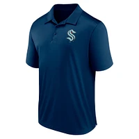 Men's Fanatics  Deep Sea Blue Seattle Kraken Left Side Block Polo