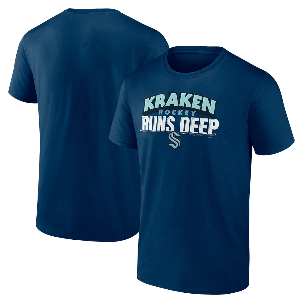 T-shirt local Fanatics Deep Sea bleu Seattle Kraken pour hommes