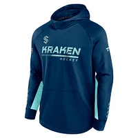 Fanatics pour hommes de marque marine Seattle Kraken Locker Room - Chandail à capuchon raglan