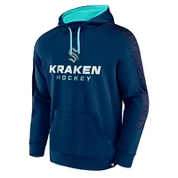 Men's Fanatics Deep Sea Blue Seattle Kraken Make the Play Pullover Hoodie