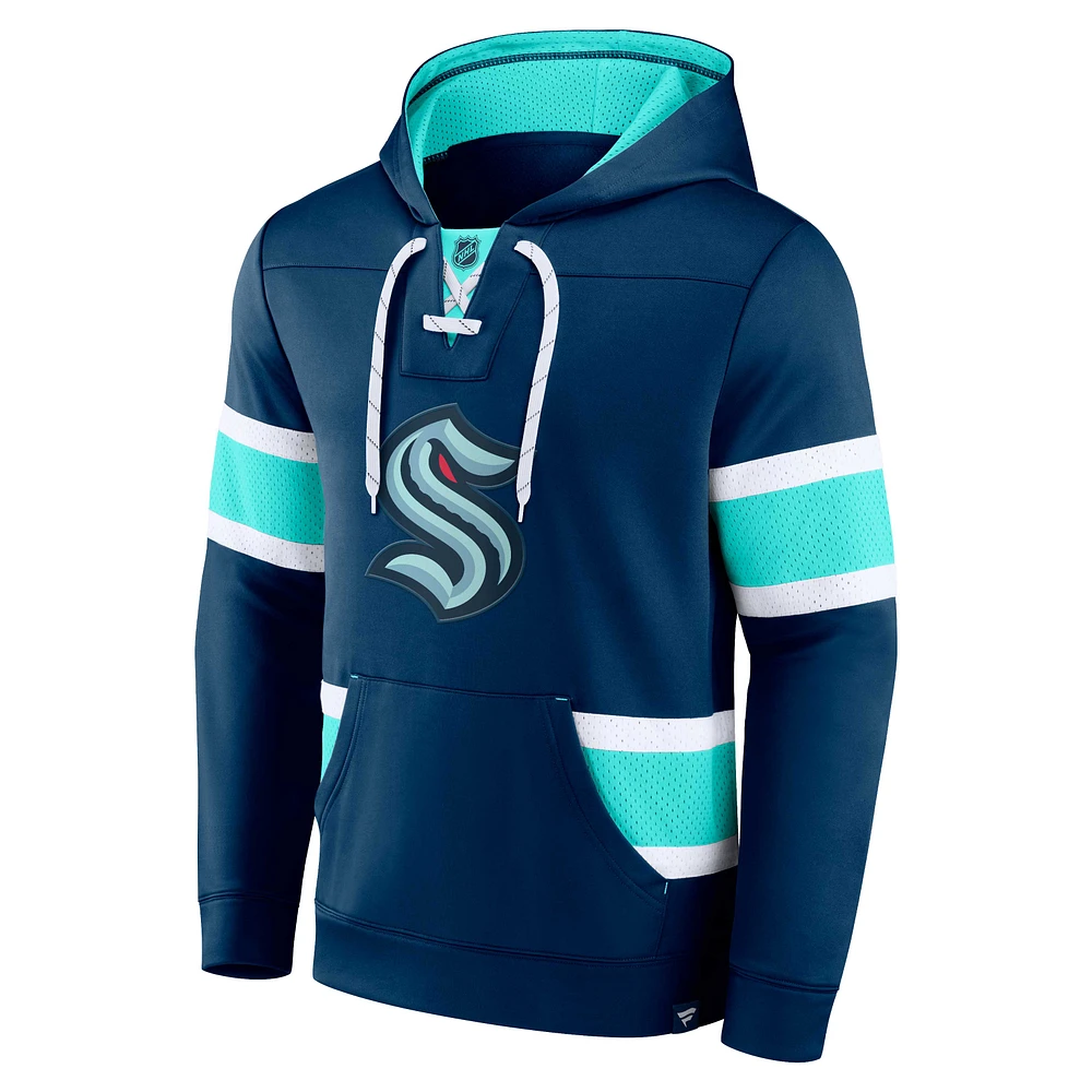 Sweat à capuche Fanatics Deep Sea Blue Seattle Kraken Powerplay Warrior pour hommes