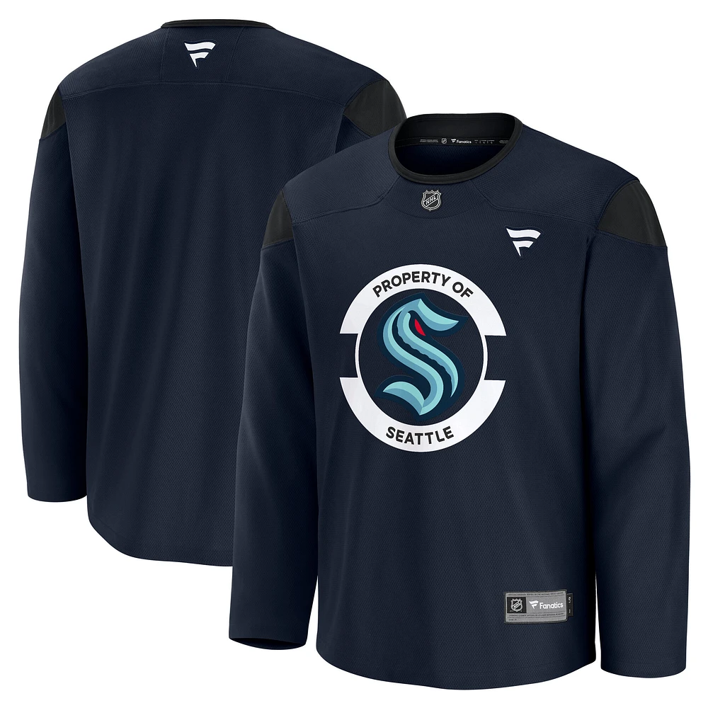 Maillot d'entraînement pour homme Fanatics Deep Sea Blue Seattle Kraken