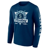 Men's Fanatics Deep Sea Blue Seattle Kraken Rinkside Long Sleeve T-Shirt