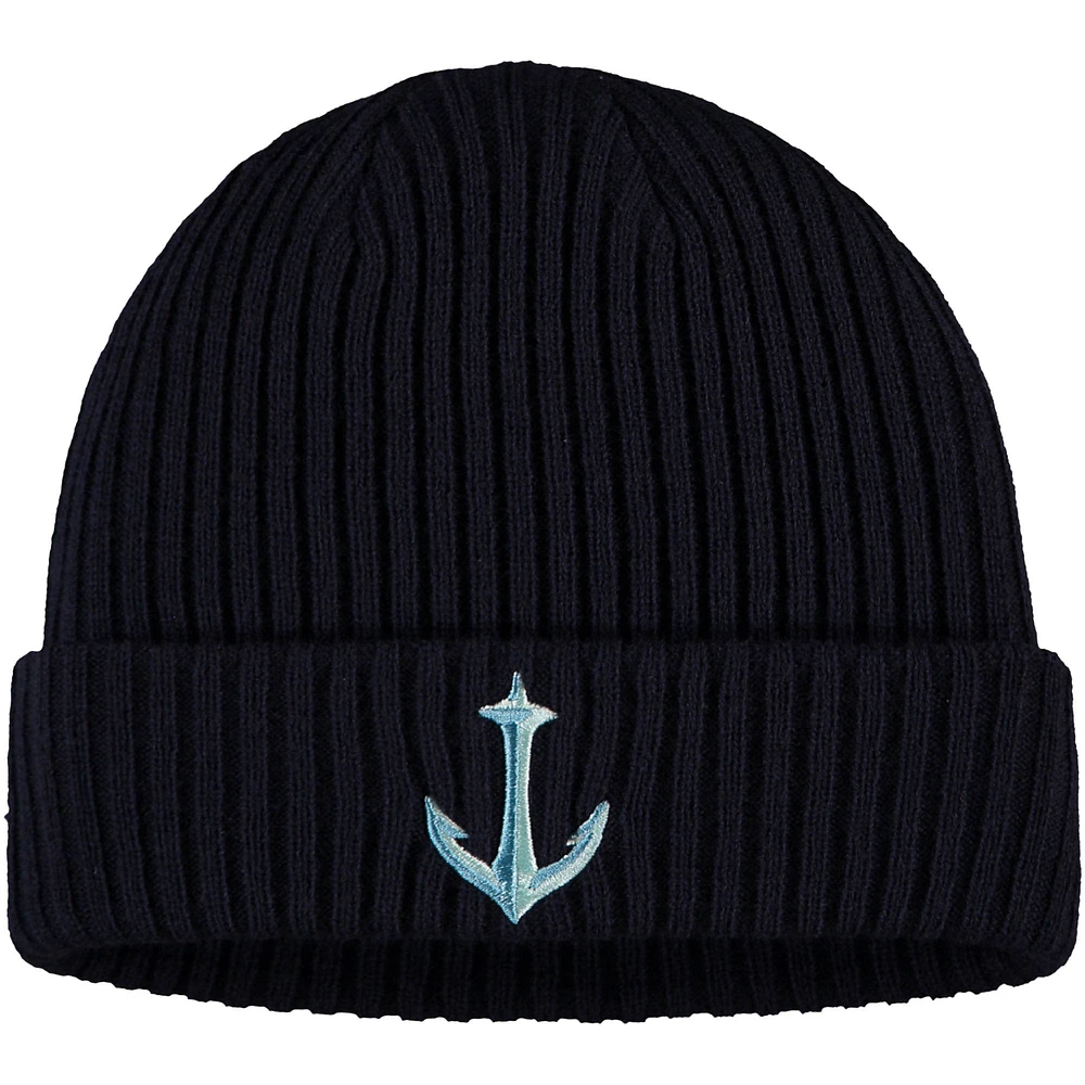 Men's Fanatics Deep Sea Blue Seattle Kraken Secondary Logo Cuffed Knit Hat