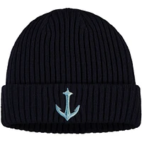 Bonnet en tricot à revers avec logo secondaire Seattle Kraken Fanatics Deep Sea bleu pour hommes