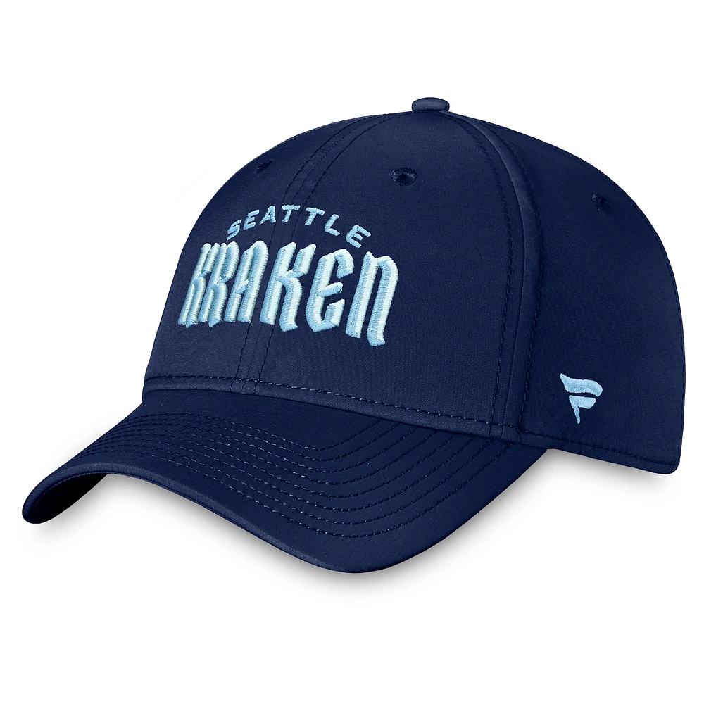 Casquette flexible Seattle Kraken avec mot-symbole Fanatics Deep Sea pour hommes