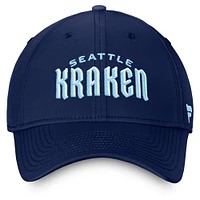 Casquette flexible Seattle Kraken avec mot-symbole Fanatics Deep Sea pour hommes