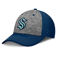 Casquette Fanatics pour homme Seattle Kraken Fundamental 2-Tone Flex gris/bleu marine