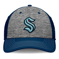 Men's Fanatics Gray/Navy Seattle Kraken Fundamental Top Shelf 2-Tone Flex Hat