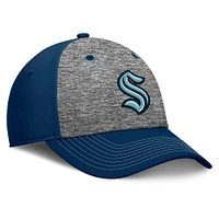 Men's Fanatics Gray/Navy Seattle Kraken Fundamental Top Shelf 2-Tone Flex Hat