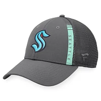 Men's Fanatics Gray Seattle Kraken Authentic Pro Home Ice - Trucker Snapback Hat