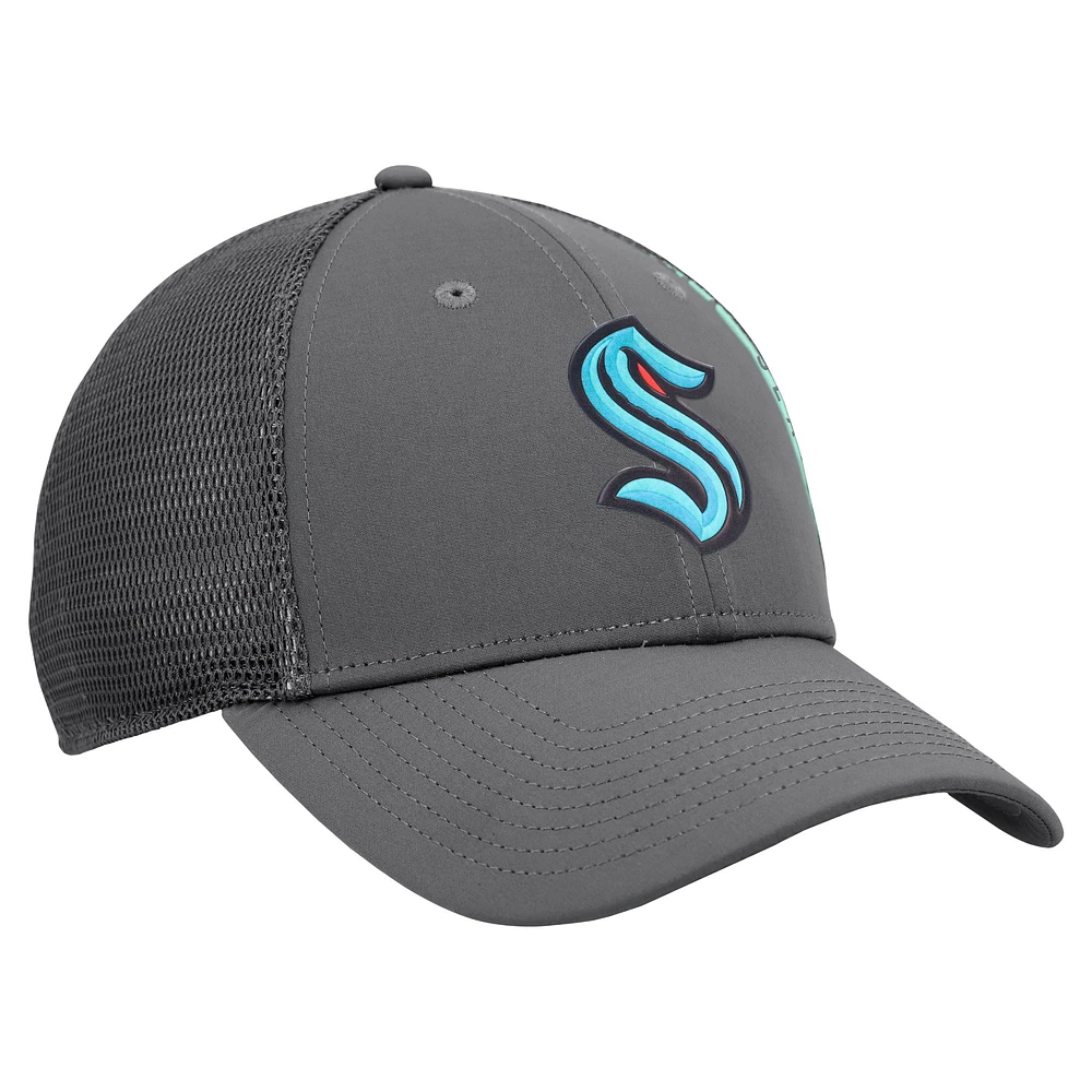 Fanatics pour hommes gris Seattle Kraken Authentic Pro Home Ice - Casquette de camionneur Snapback