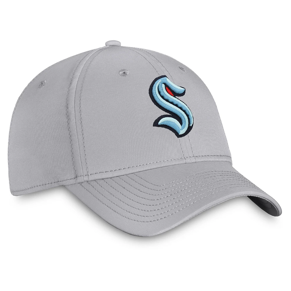 Casquette flexible avec logo principal Seattle Kraken Core Fanatics gris pour hommes