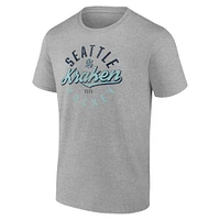 T-shirt gris avec emblème du Seattle Kraken pour hommes Fanatics