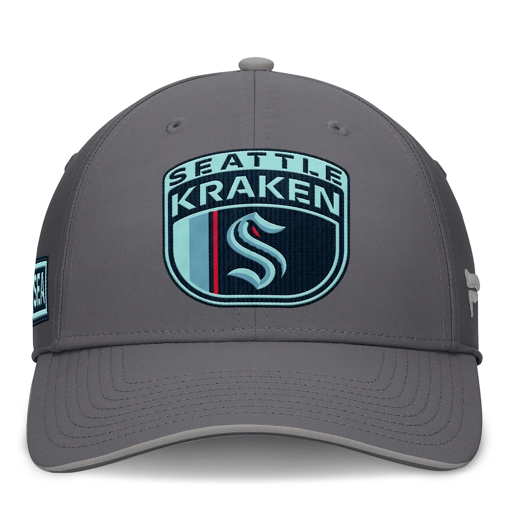 Casquette Fanatics pour homme Seattle Kraken Home Ice Flex grise